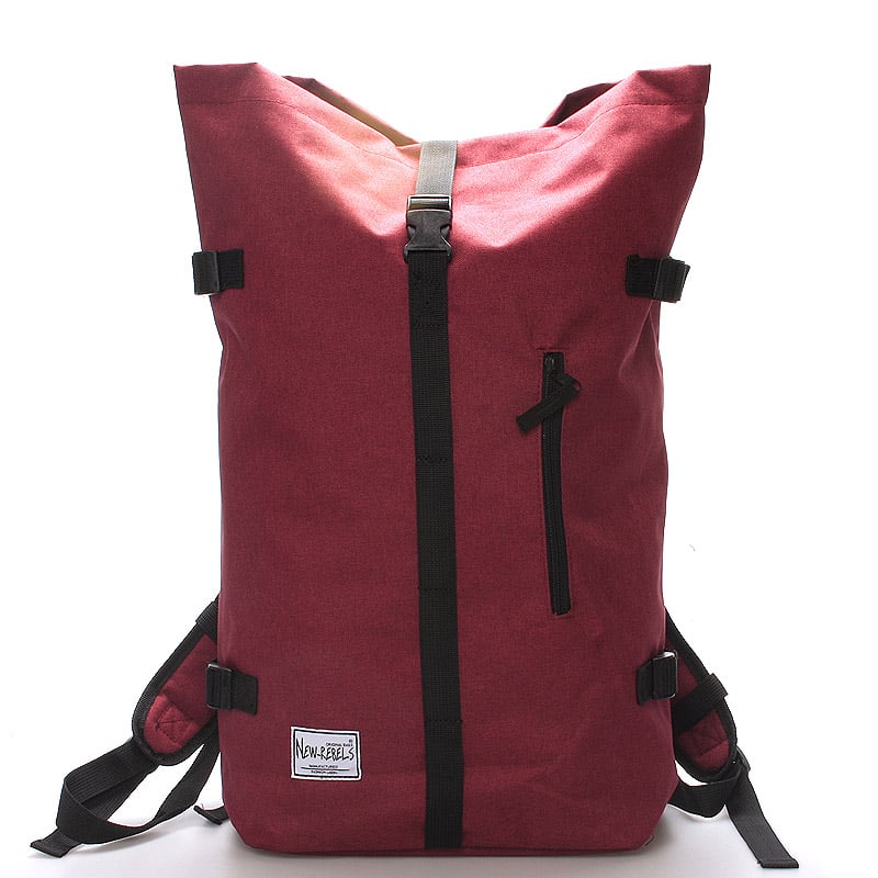 Jedinečný velký stylový unisex batoh červený- New Rebels Rebback červená