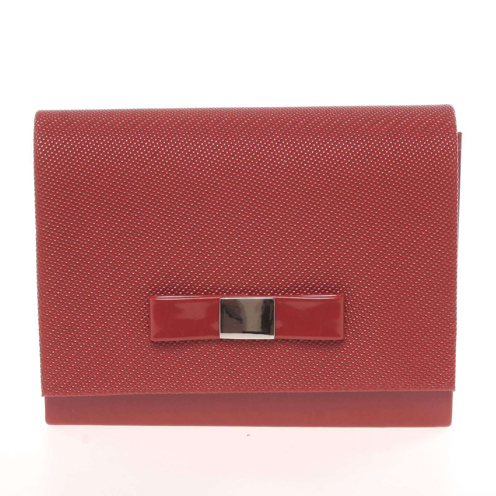 Luxusní dámské psaníčko lesklé tmavě červené se vzorem - Delami Chicago Fresno červená