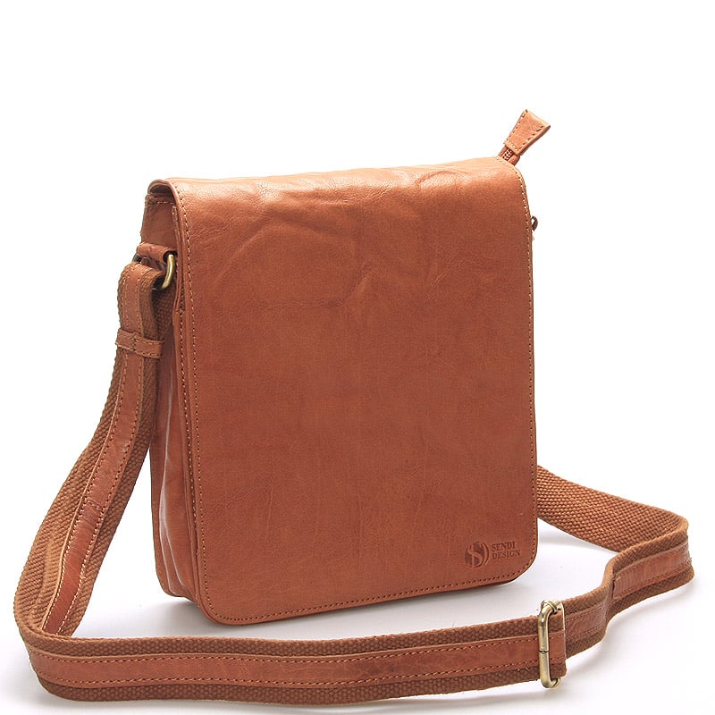 Kvalitní světle hnědá kožená brašna - Sendi Design Chaime hnědá