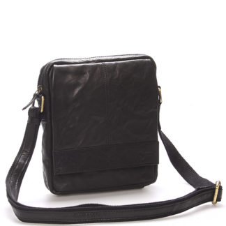 Pánská černá prošívaná kožená taška - Sendi Design Bris černá