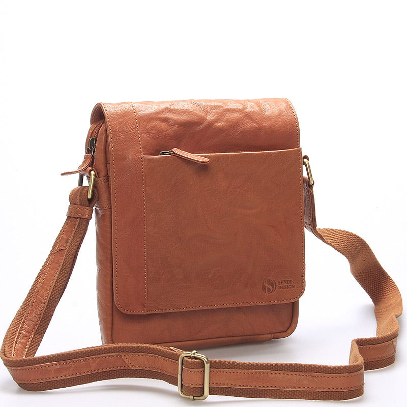 Originální světle hnědá kožená brašna - Sendi Design Roob hnědá
