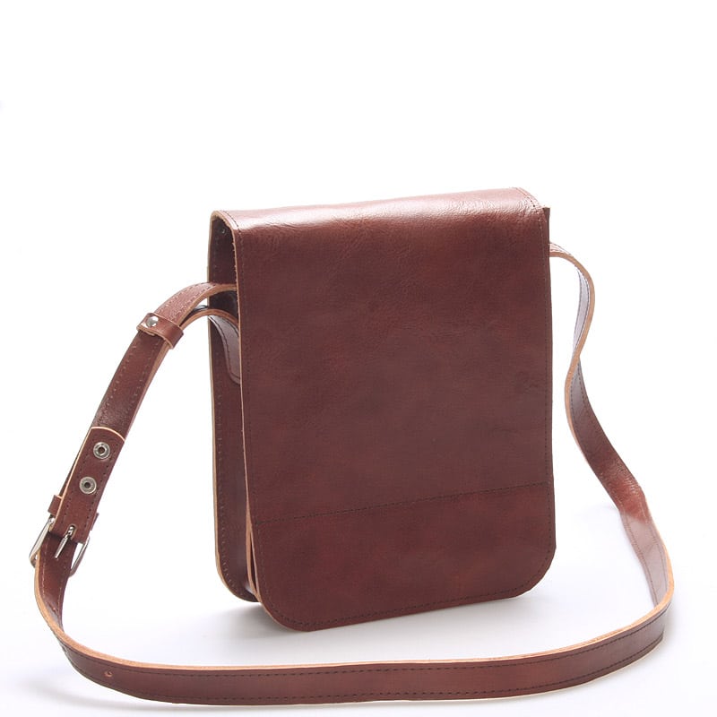 Hnědá luxusní kožená taška přes rameno Kabea ViLuxor hnědá