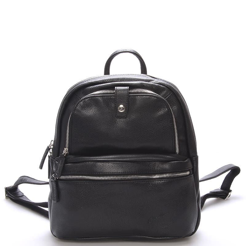 Jemný kožený dámský batůžek černý - Gerard Henon Comtessa černá