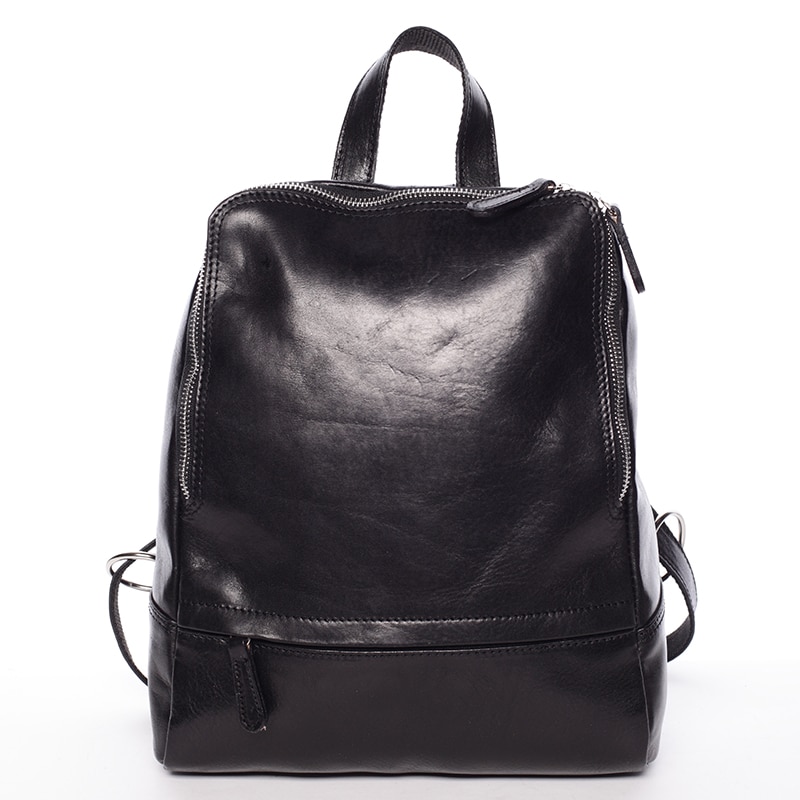 Dámský kožený batůžek černý - ItalY Zeus černá