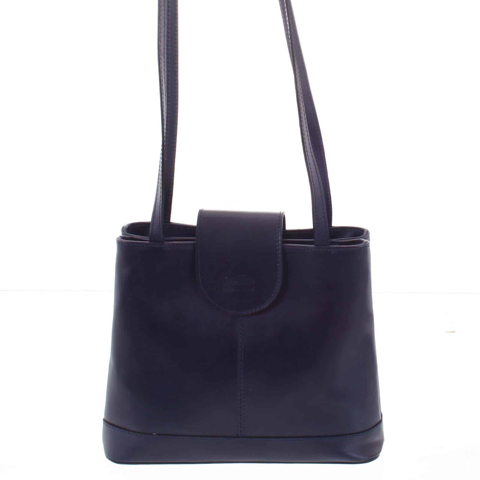 Kožená dámská tmavě modrá kabelka přes rameno - ItalY Zenna modrá