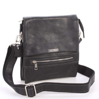 Kvalitní černá pánská kožená taška - Sendi Design Hektor černá