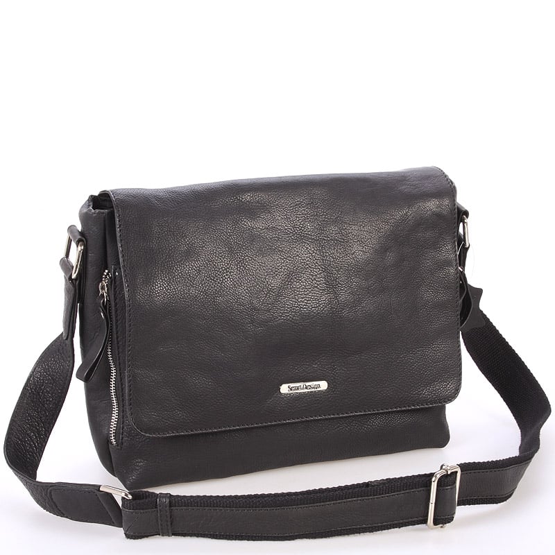 Černá luxusní velká kožená taška - Sendi Design Hermes černá