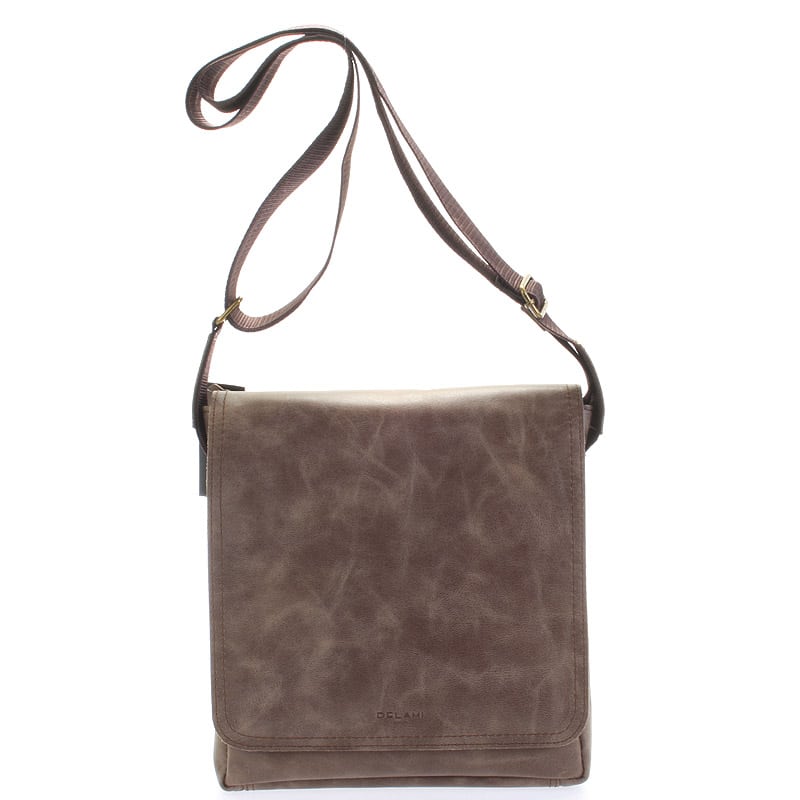 Světle hnědá elegantní crossbody kožená taška - Delami 1172 hnědá