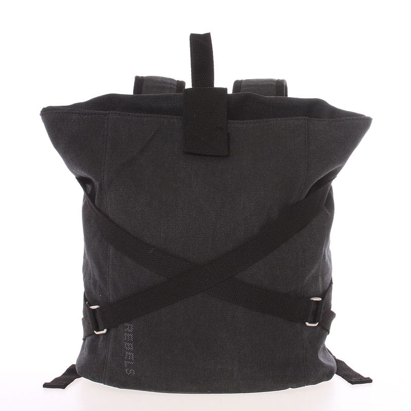 Unisex moderní látkový černý batoh - New Rebels Kinley černá