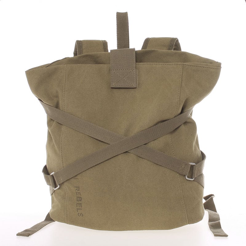 Unisex moderní látkový khaki batoh - New Rebels Kinley Khaki