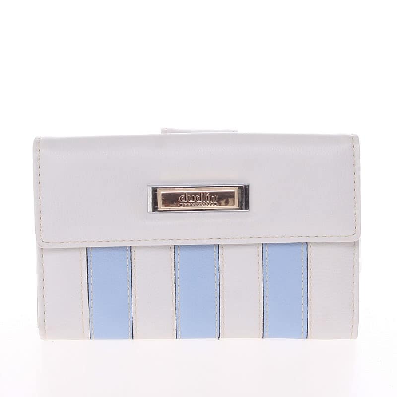 Dámská větší pruhovaná světle šedá peněženka - Dudlin M378 šedá