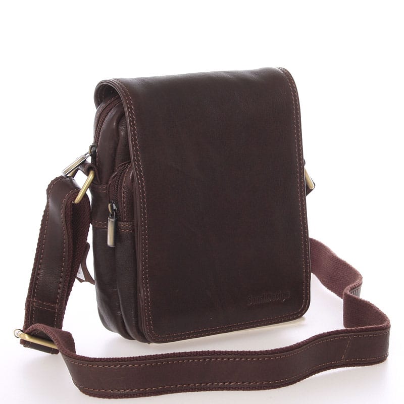 Pánská hnědá kožená taška přes rameno - SendiDesign Luxos hnědá