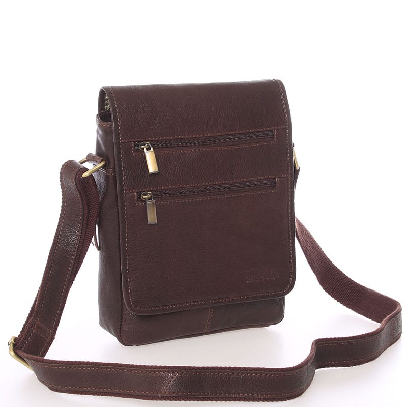 Módní pánská kožená taška přes rameno hnědá - SendiDesign Lycaon hnědá