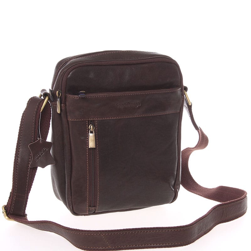 Stylová pánská kožená taška přes rameno hnědá - SendiDesign Loukanos hnědá