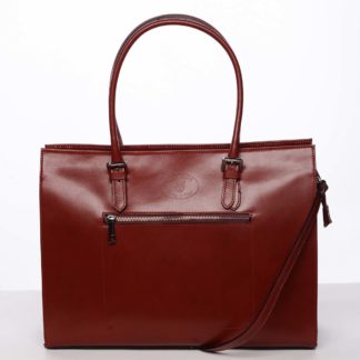 Moderní a elegantní dámská kožená kabelka červená - ItalY Madelia červená