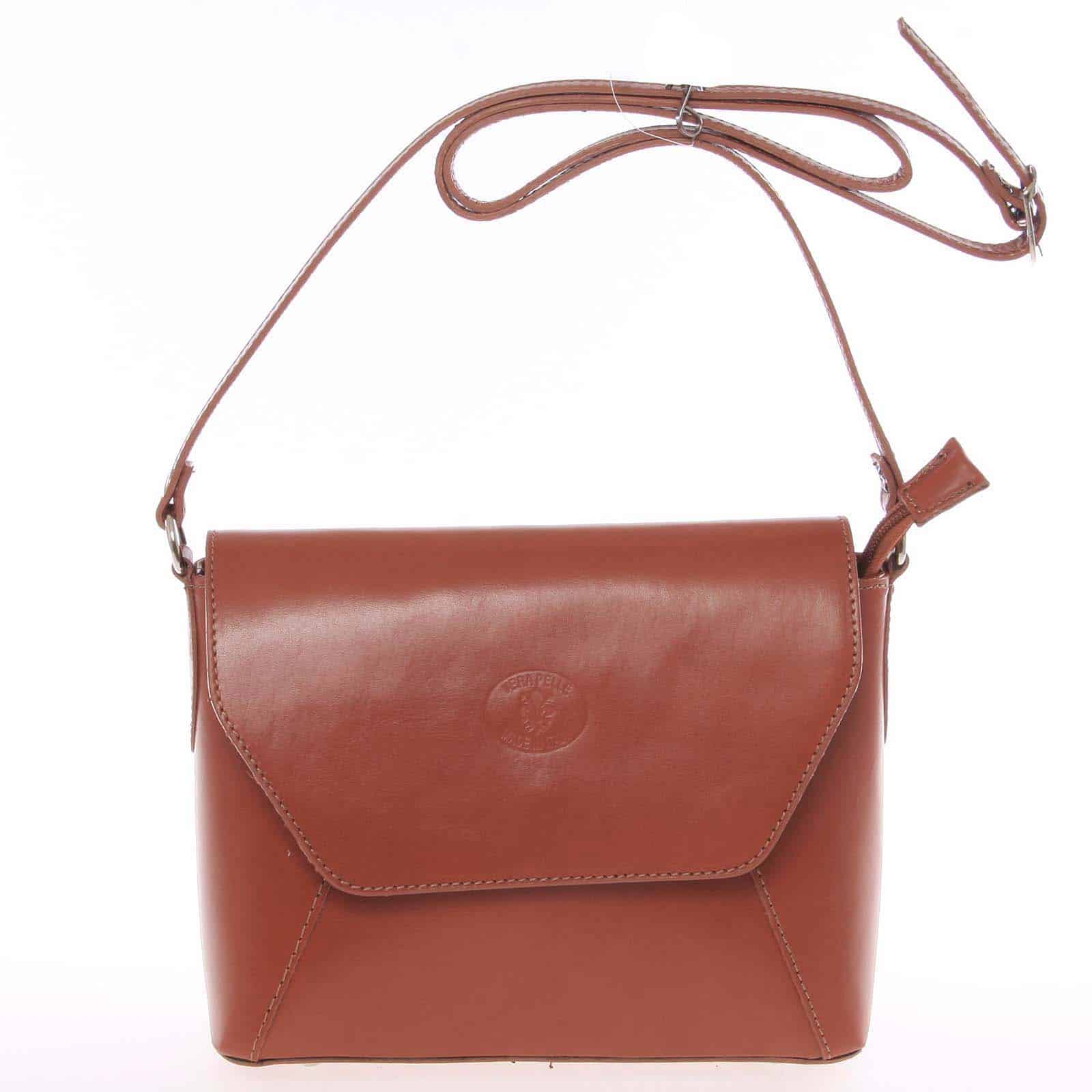 Dámská kožená crossbody kabelka světle hnědá - ItalY Marleta hnědá