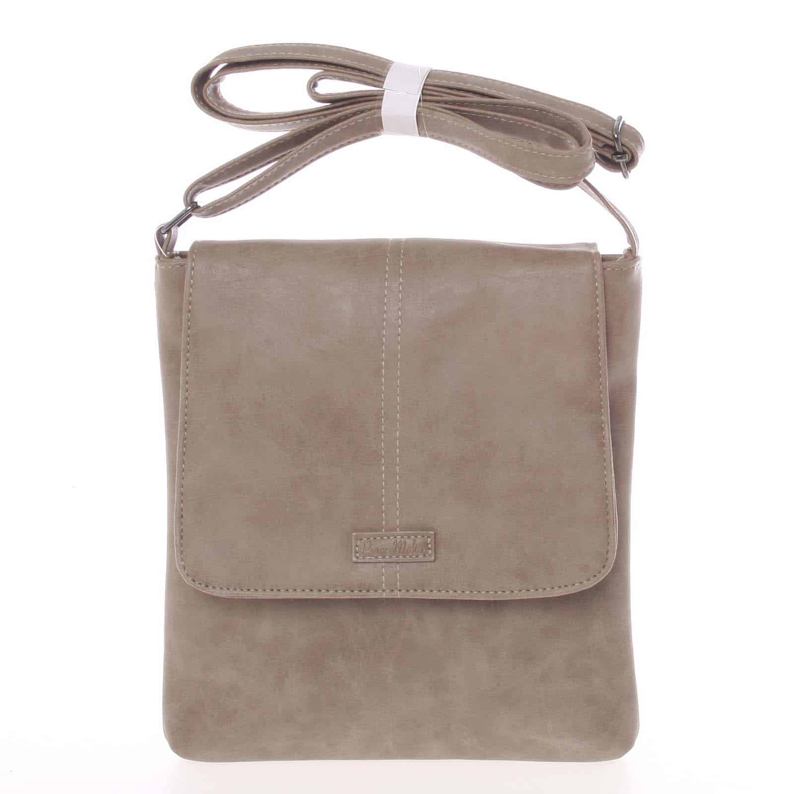 Dámská elegantní crossbody kabelka taupe - Piace Molto Narcissa Taupe