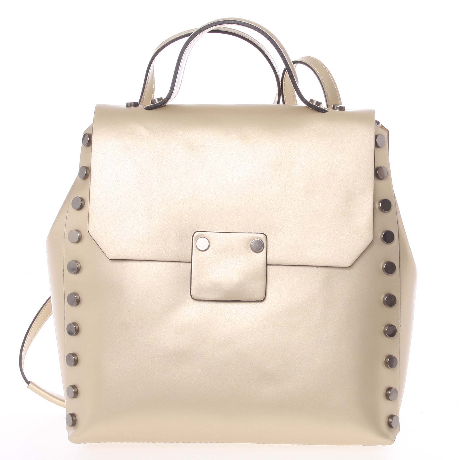 Unikátní zlatý dámský kožený batoh/kabelka - ItalY Nicoletta zlatá