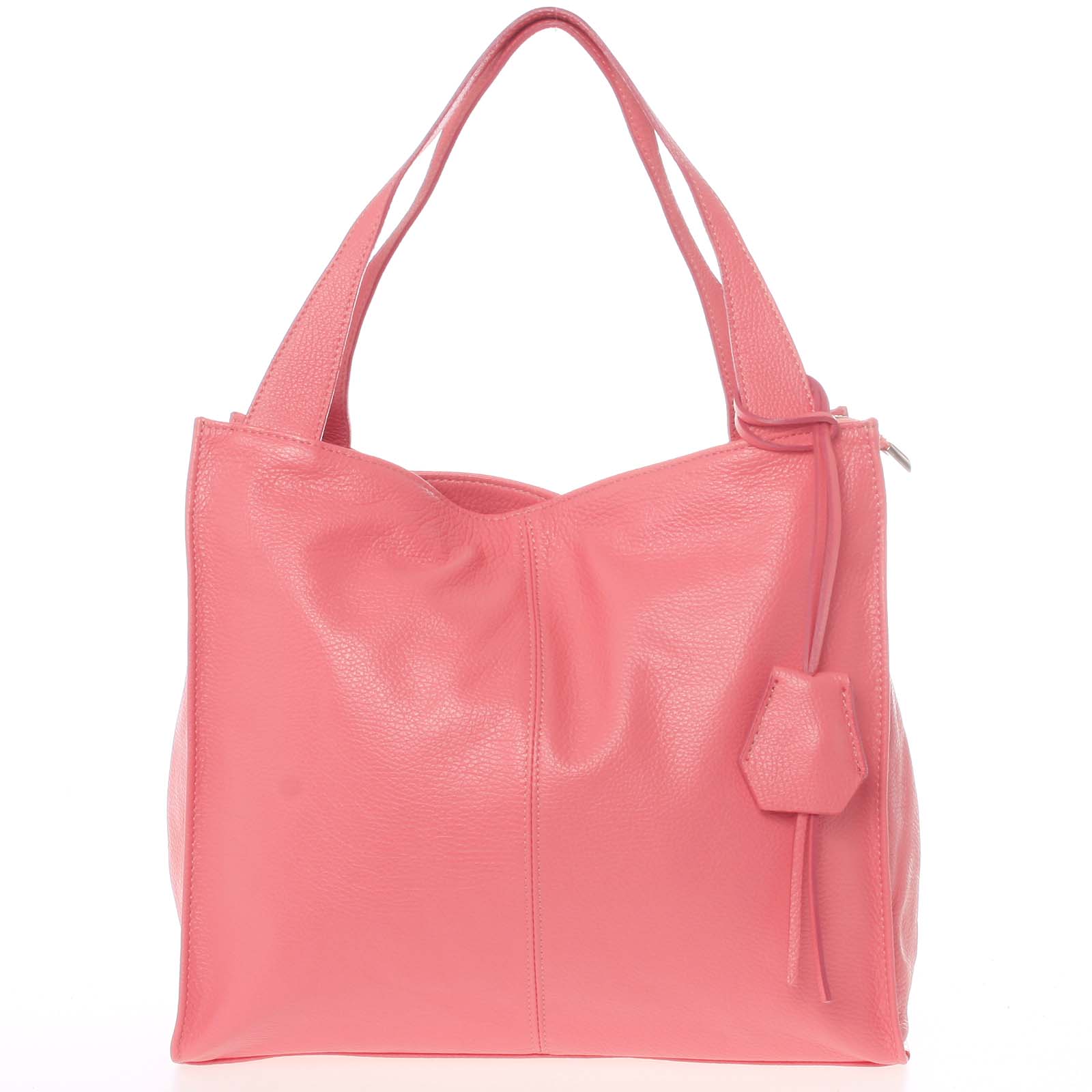 Elegantní růžová kožená kabelka přes rameno - ItalY Nyse růžová