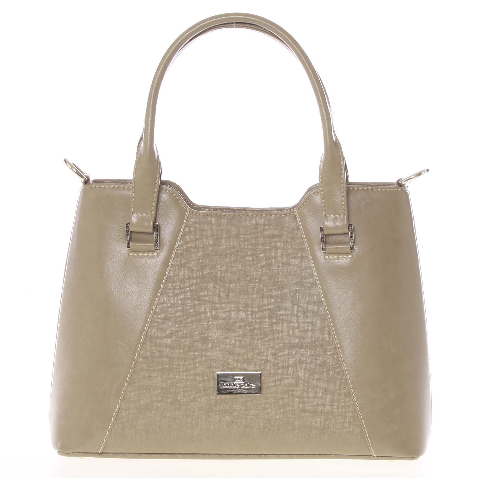 Pevná luxusní camel kožená kabelka saffiano - Annie Claire 4012 Camel