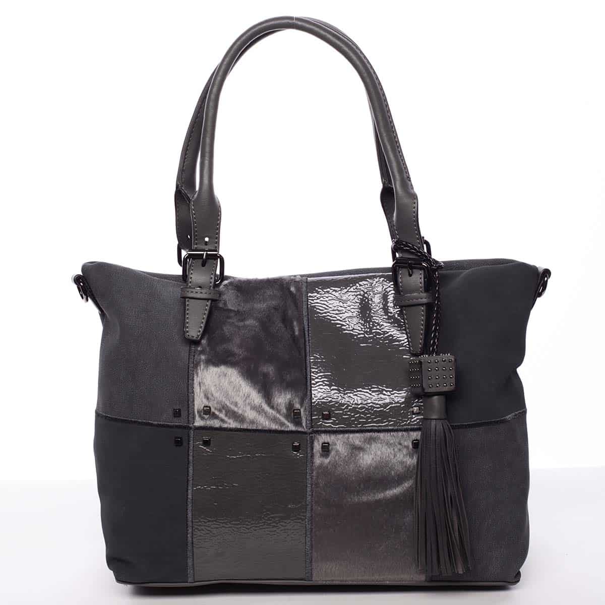 Jedinečná větší dámská kabelka šedá - MARIA C Riley šedá