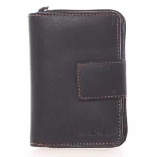 Kvalitní kožená dámská prošívaná peněženka černá - SendiDesign Reta  černá