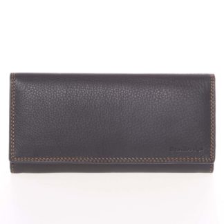 Velká dámská černá kožená prošívaná peněženka - SendiDesign Phylis černá