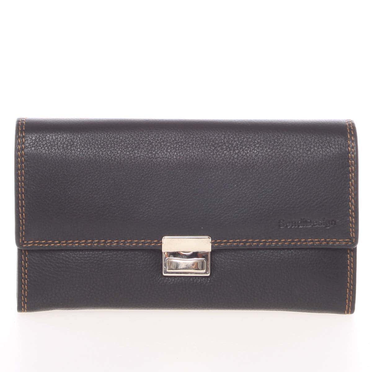 Luxusní velká kožená prošívaná kasírtaška černá - SendiDesign Basilea černá