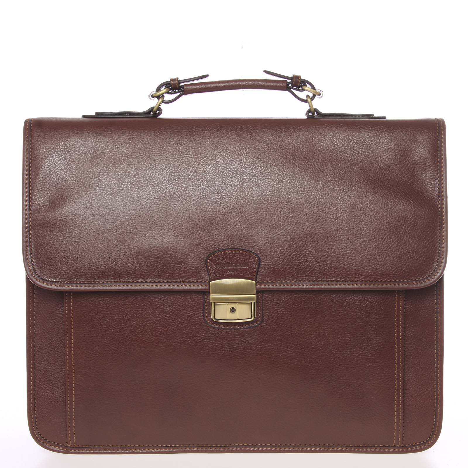 Luxusní hnědá pánská kožená aktovka - Hexagona Danielle hnědá