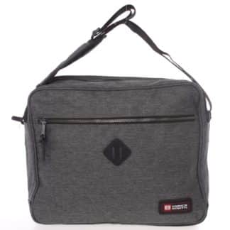 Tmavě šedá kabela přes rameno na doklady a notebook - Enrico Benetti Adam šedá