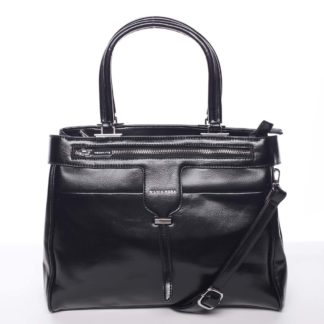 Luxusní moderní dámská černá kabelka do ruky - Silvia Rosa Venus černá
