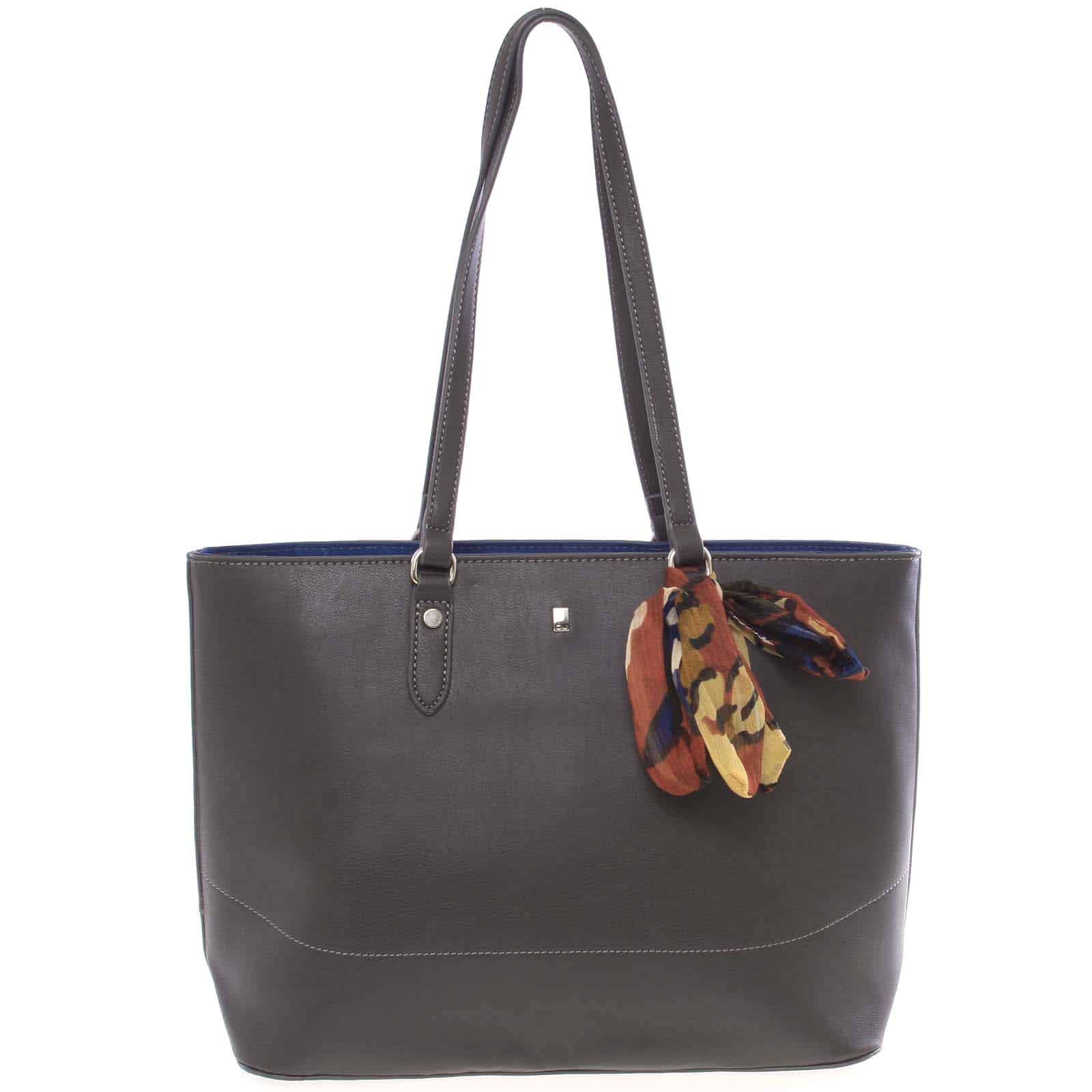 Elegantní prostorná tmavě šedá dámská kabelka přes rameno - David Jones Abdera šedá