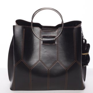 Luxusní dámská kabelka černo hnědá - Delami Gracelynn černá