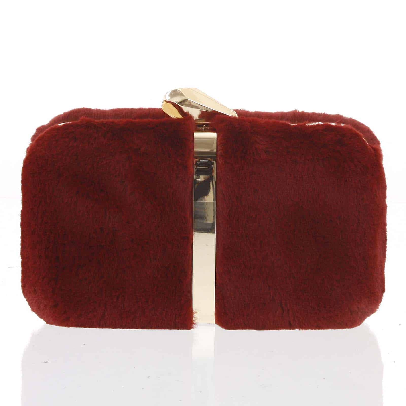 Originální dámské tmavě červené plyšové psaníčko - Delami Jayleen červená