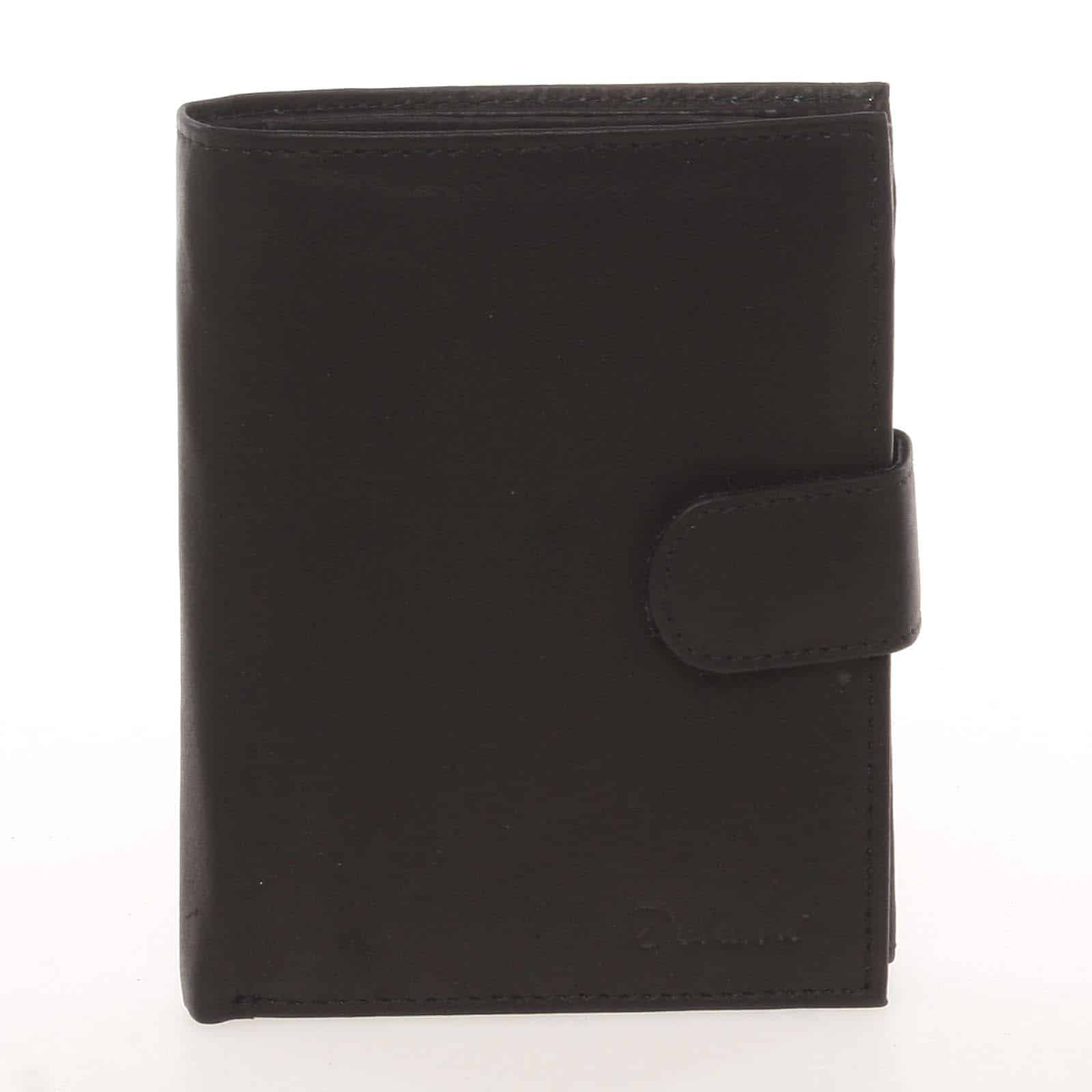 Módní pánská kožená černá peněženka - Delami Chappel černá