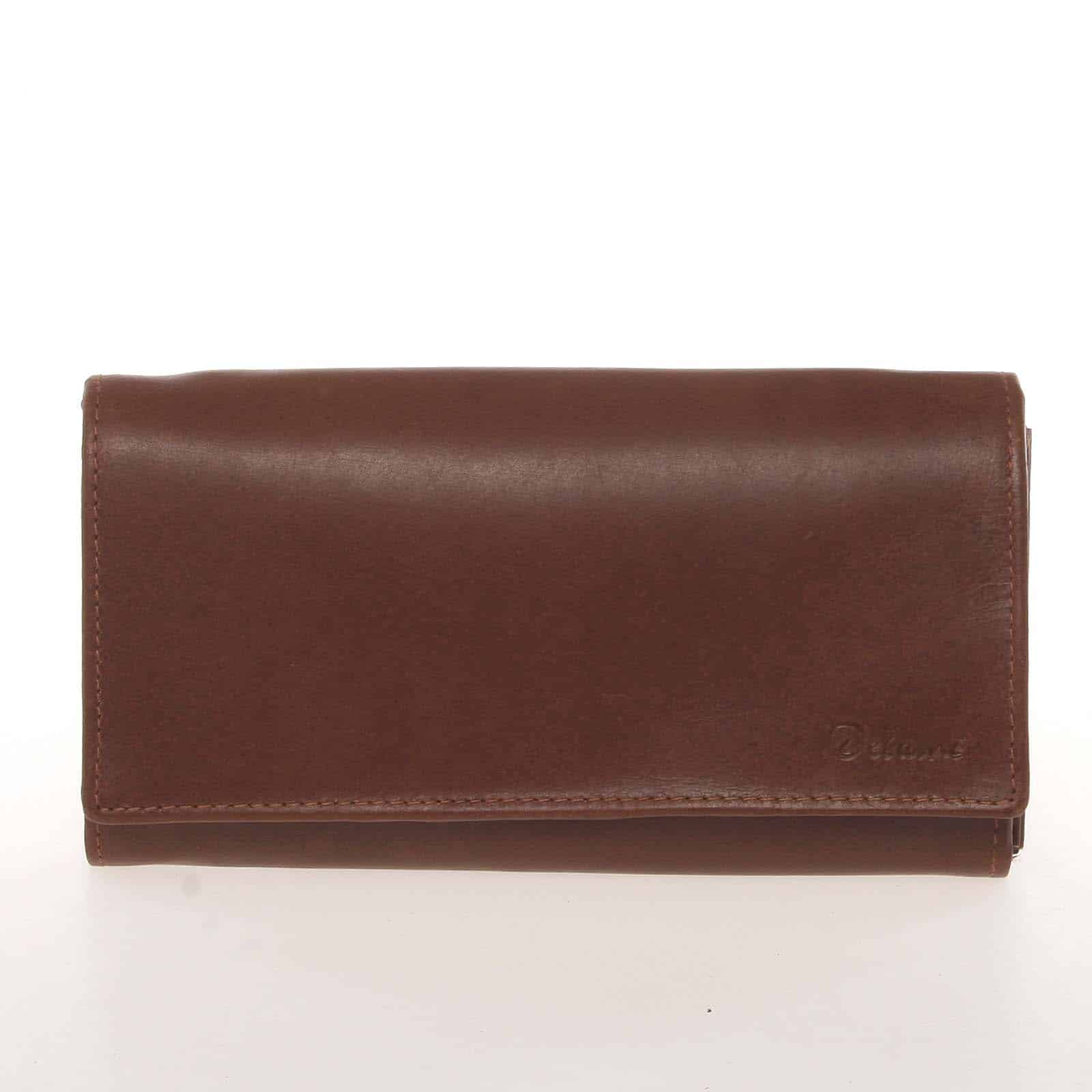 Dámská kožená hnědá peněženka - Delami CHAGL04104 koňak