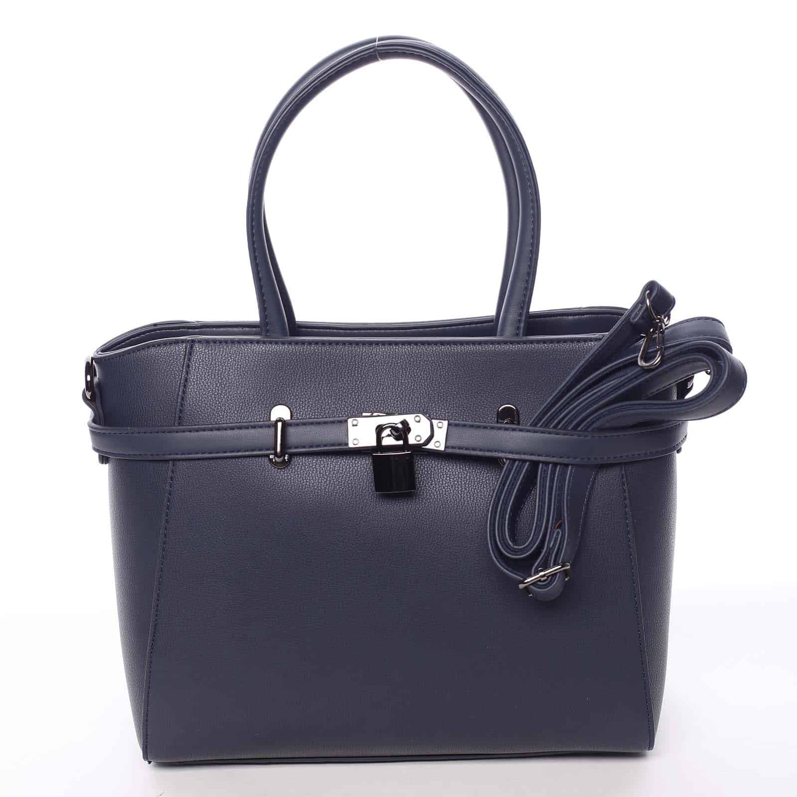 Luxusní stylová menší tmavě modrá kabelka do ruky - David Jones Haless modrá