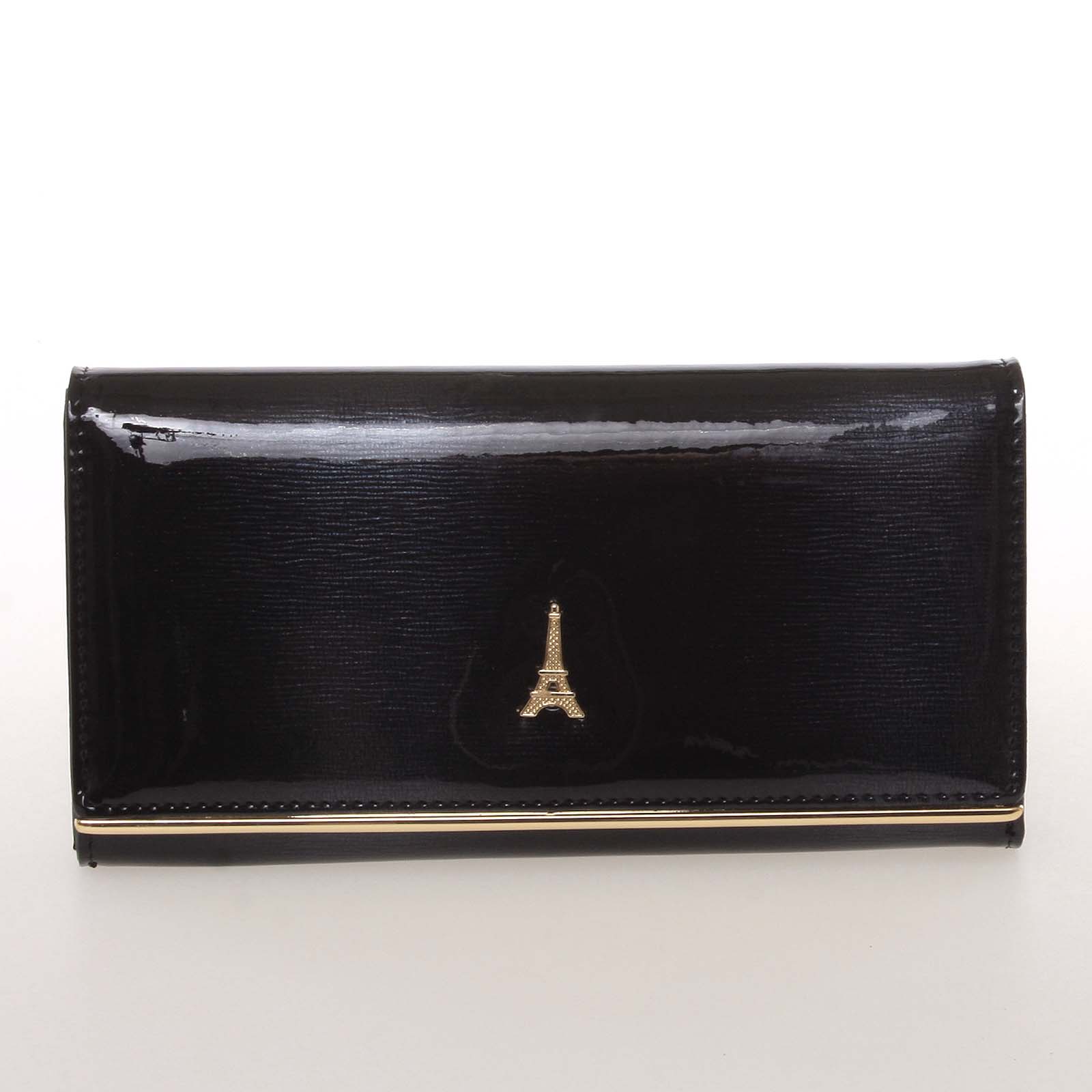 Jedinečná kožená lakovaná dámská peněženka černá - PARIS 64003DSHK černá