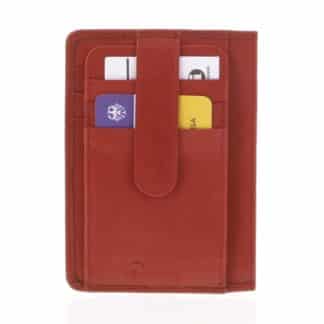 Jednoduchá červená kožená peněženka do kapsy - Delami 9393 červená