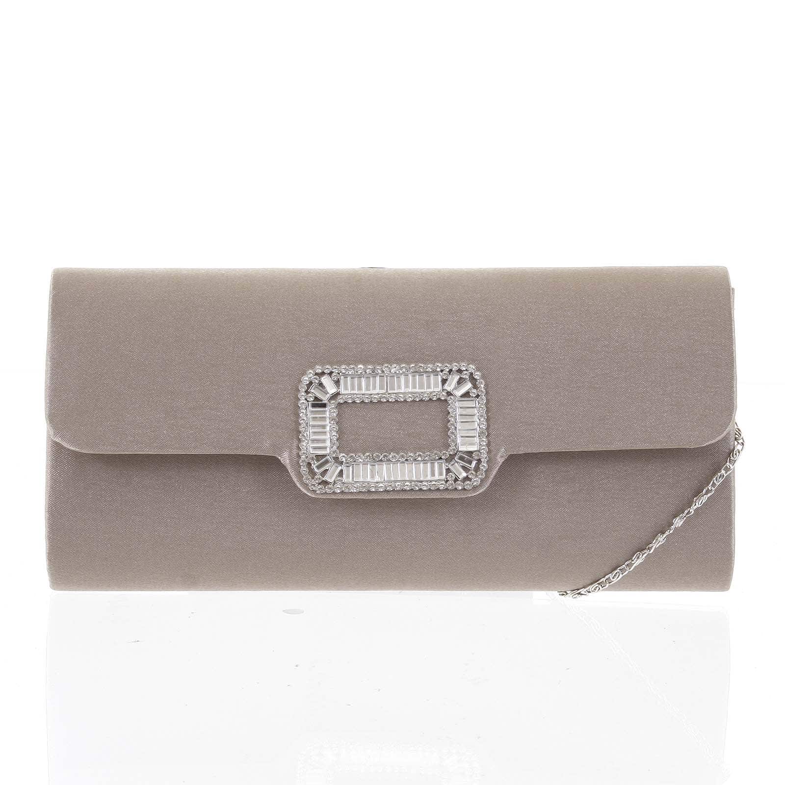 Střední saténové psaníčko khaki - Delami Santen Khaki