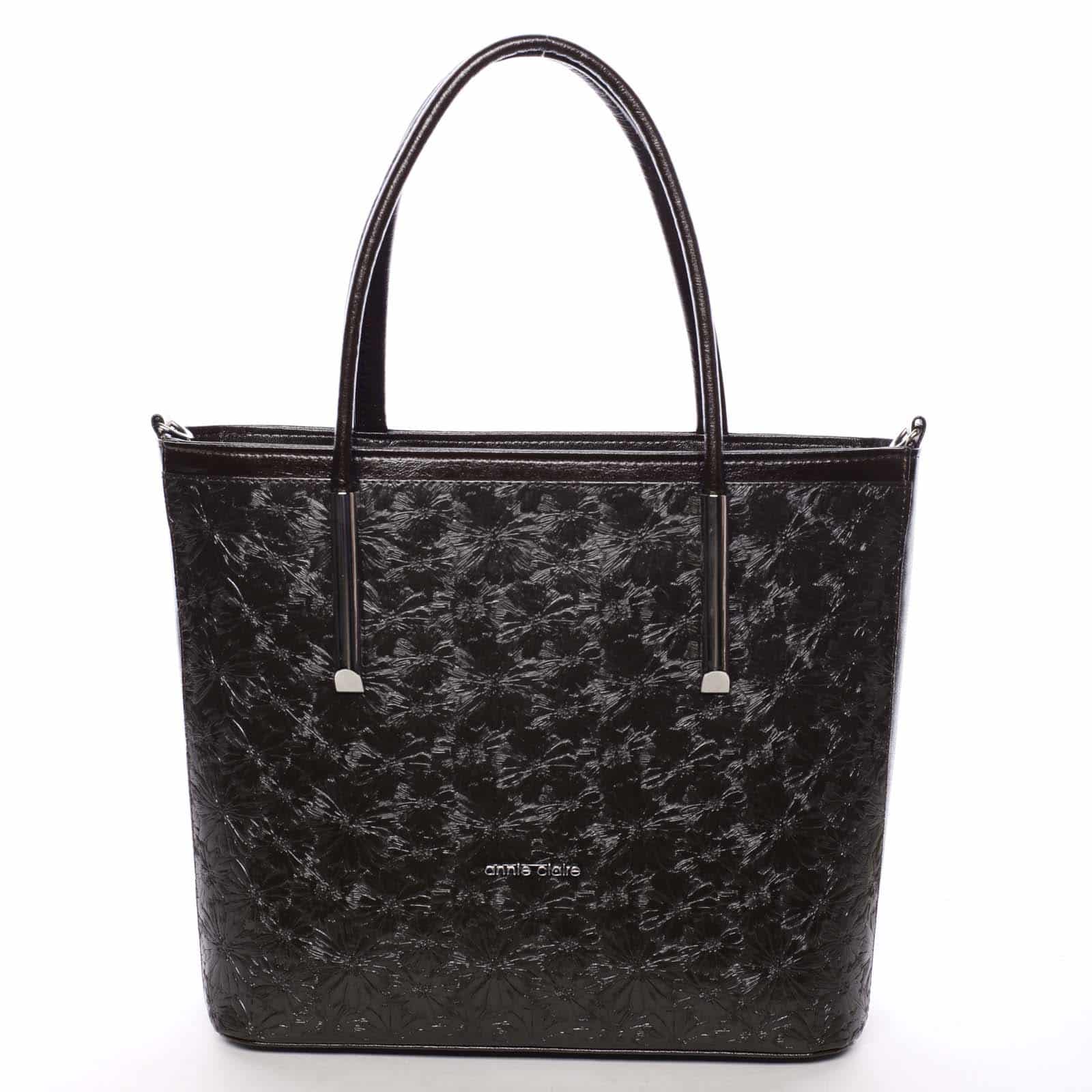 Dámská jemná čokoládově hnědá kabelka se vzorem květin - Annie Claire Flower hnědá