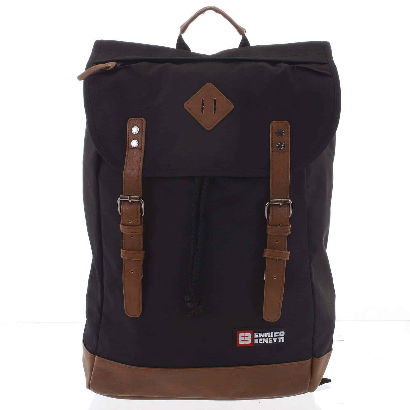 Velký stylový černý batoh - Enrico Benetti Spoon černá