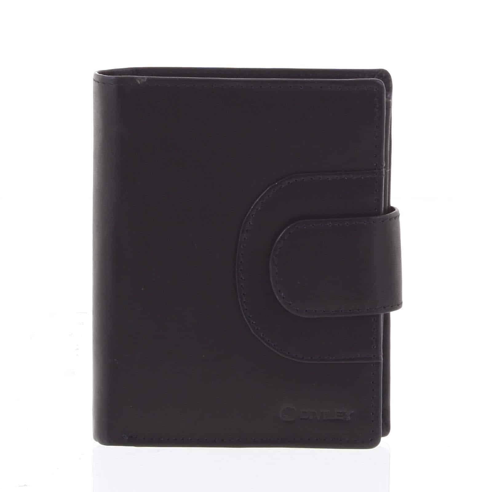 Pánská kožená prošívaná peněženka černá - Diviley Universe černá