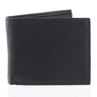 Prostorná pánská kožená černá peněženka - Tomas Vilaj černá