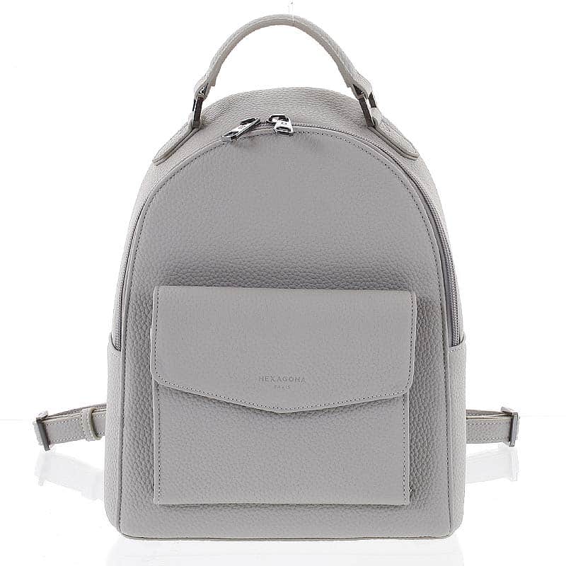 Strukturovaný stylový dámský batůžek světle šedý - Hexagona Zorba šedá