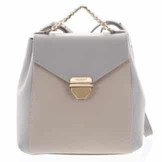 Malý luxusní kožený šedo pískový batůžek/kabelka - Hexagona Zondra šedá