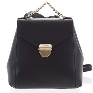 Malý luxusní kožený černý batůžek/kabelka - Hexagona Zondra černá