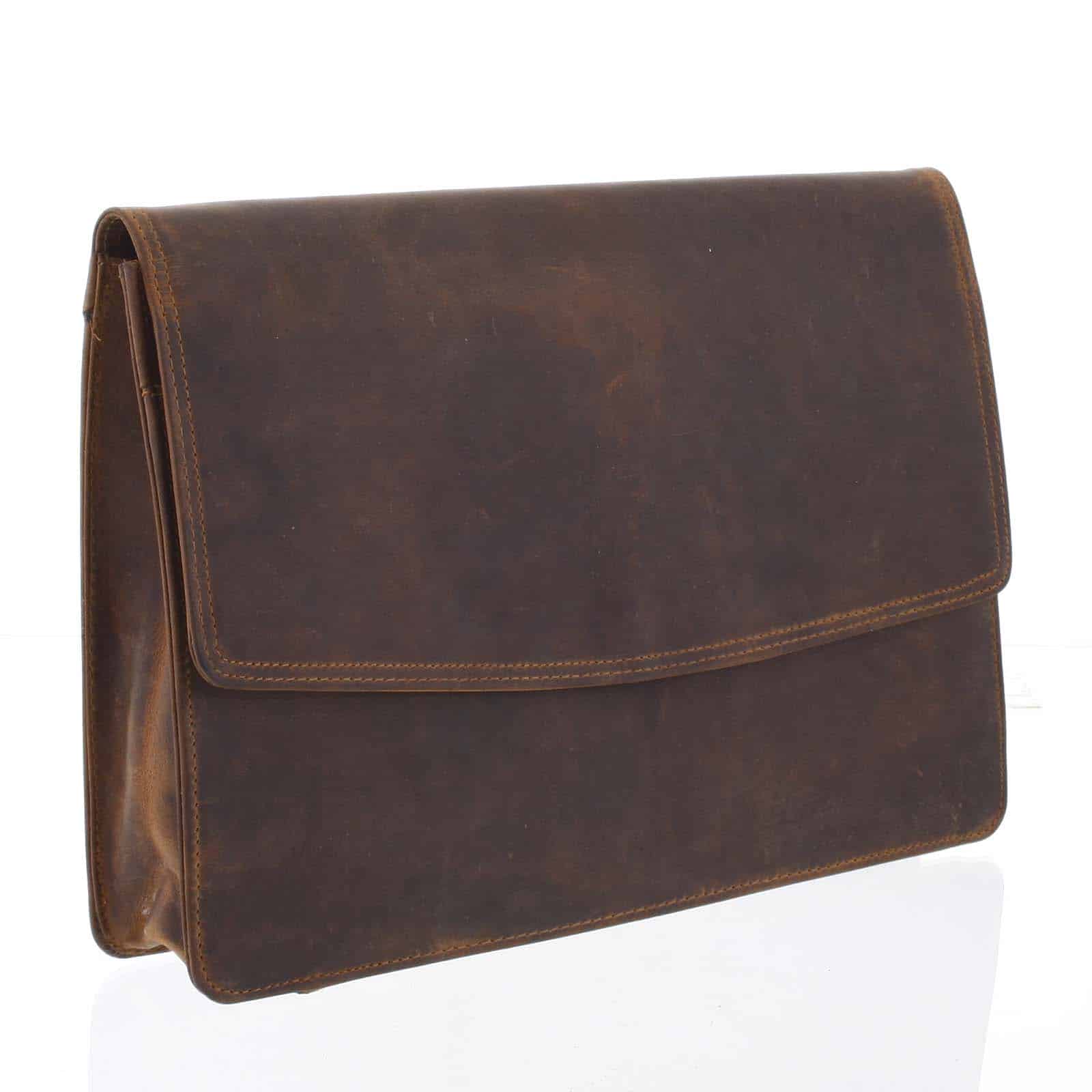 Přírodní hnědá kožená spisovní aktovka - Tomas Alam hnědá