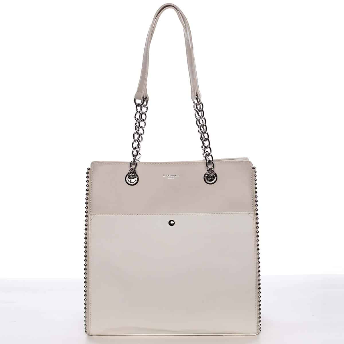 Luxusní a originální dámská bílá kabelka přes rameno - David Jones Mishel bílá