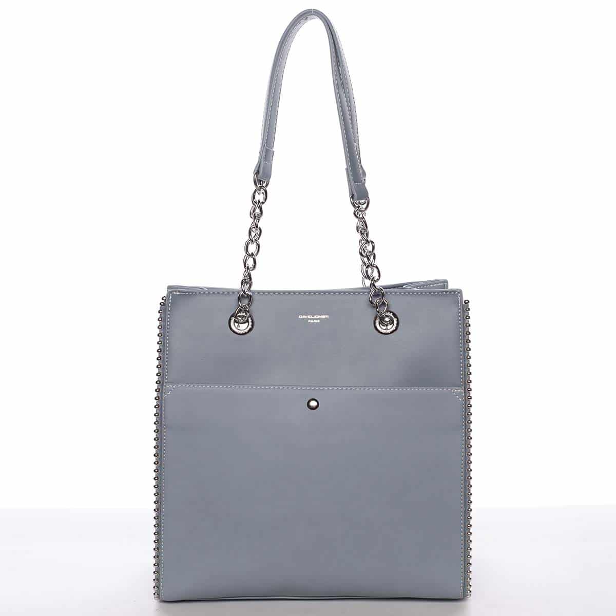 Luxusní a originální dámská pastelově modrá kabelka přes rameno - David Jones Mishel modrá